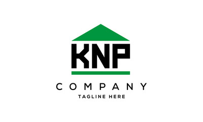 KNP three letter house for real estate logo design