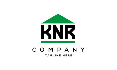 KNR three letter house for real estate logo design