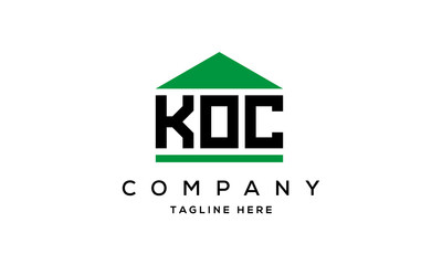 KOC three letter house for real estate logo design