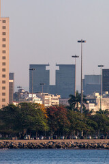 downtown buildings seen from the Urca district in Rio de Janeiro, Brazil.