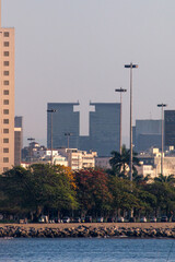 Fototapeta premium downtown buildings seen from the Urca district in Rio de Janeiro, Brazil.