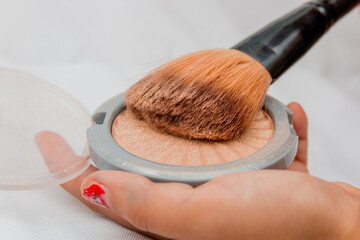 makeup brush with a white background in rio de janeiro, brazil.