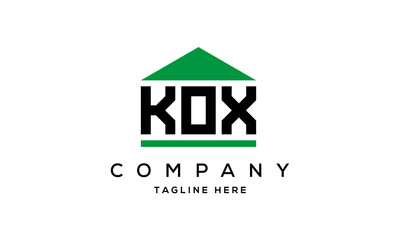 KOX three letter house for real estate logo design
