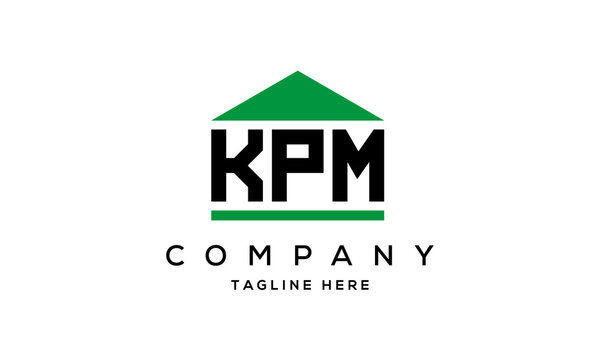 KPM three letter house for real estate logo design