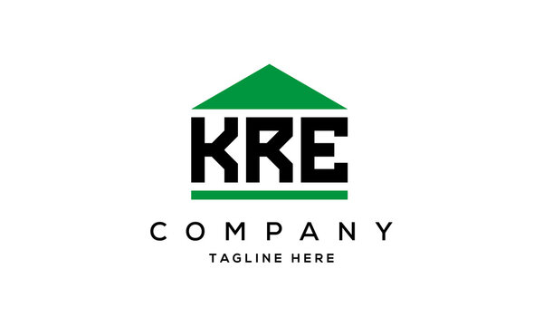 KRE three letter house for real estate logo design