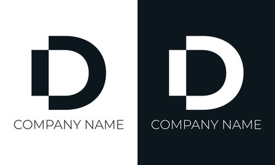 Initial letter d logo vector design template. Creative modern trendy d typography and black colors.
