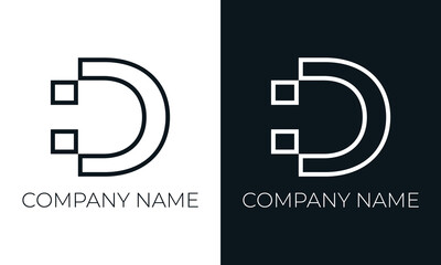 Initial letter d logo vector design template. Creative modern trendy d typography and black colors.