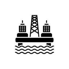 Offshore Oil Platform icon in vector. Logotype