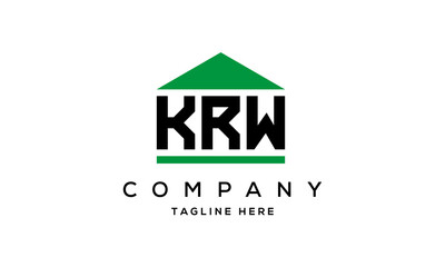 KRW three letter house for real estate logo design