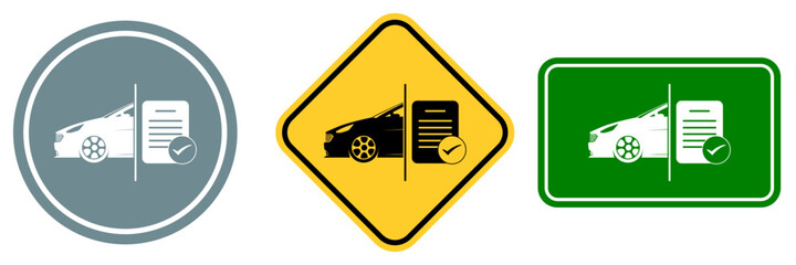 Set of Automobile service sign isolated on white background.