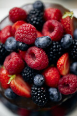 raspberries and blueberries