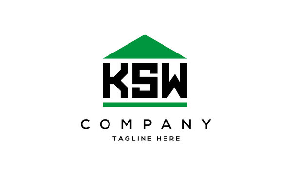 KSW three letter house for real estate logo design