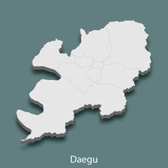 3d isometric map of Daegu is a city of Korea