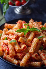 Penne pasta with tomato sauce