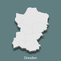 3d isometric map of Dresden is a city of Germany