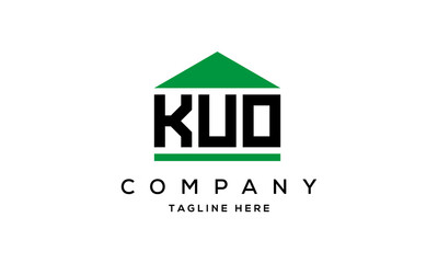 KUO three letter house for real estate logo design