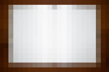 Blank white pixel center with dark brown borders