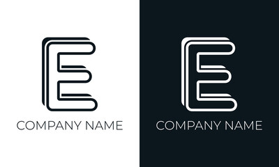 Initial letter e logo vector design template. Creative modern trendy e typography and black colors.