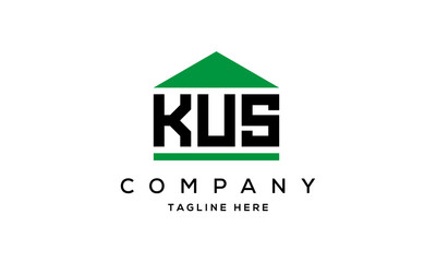 KUS three letter house for real estate logo design