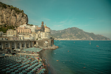 Naklejka premium Atrani Amalfi Coast Italy mediterranean sea view 