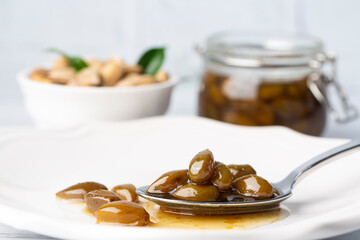 A delicious variety of jam from Turkish cuisine; pistachio jam