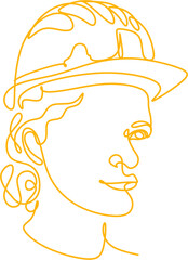 Labor Day Celebration. Hands with usa flag. Labour day Line art.  International Workers' Day Minimal illustration 