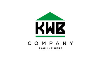 KWB three letter house for real estate logo design