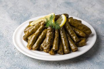 Traditional delicious Turkish foods; stuffed leaves (yaprak sarmasi)