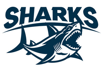 Great White Shark Mascot Logo