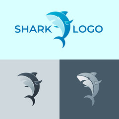 Shark logotype concept. Suitable for business, websites, banners. Flat minimalistic shark logo
