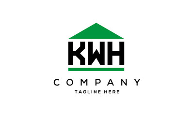 KWH three letter house for real estate logo design