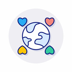 Love Planet icon in vector. Logotype