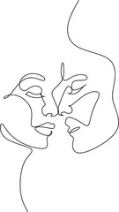 Couple line art. Man and woman one line drawing vector. Abstract minimal elegant logo