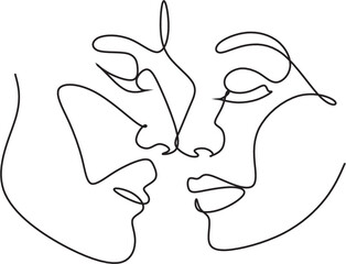 Couple line art. Man and woman one line drawing vector. Abstract minimal elegant logo