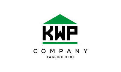 KWP three letter house for real estate logo design