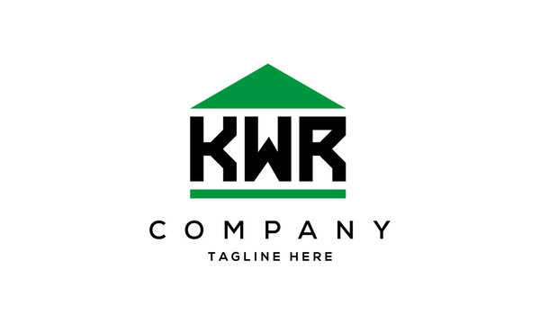 KWR three letter house for real estate logo design