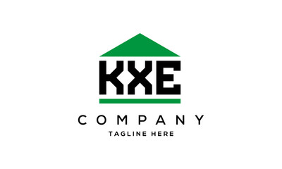 KXE three letter house for real estate logo design