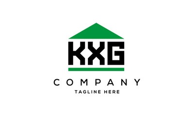KXG three letter house for real estate logo design