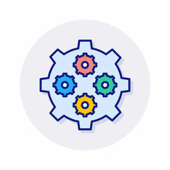 Cogwheel icon in vector. Logotype