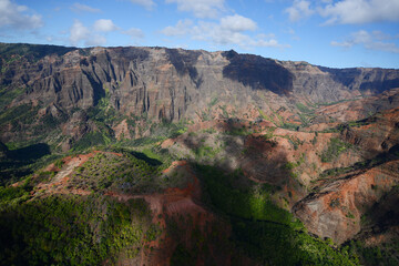 aerial view of waimea canyon