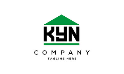 KYN three letter house for real estate logo design
