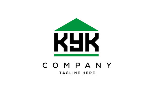 KYK three letter house for real estate logo design