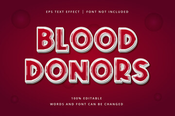 Blood Donors Editable Text Effect