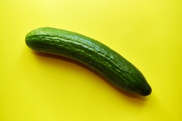 cucumber on a yellow background