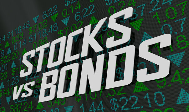 Stocks vs Bonds Best Investment Mix Future Growth Savings Portfolio 3d Illustration