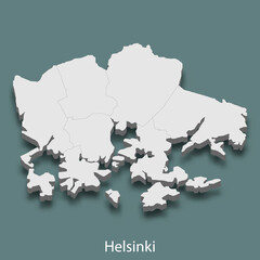 3d isometric map of Helsinki is a city of Finland