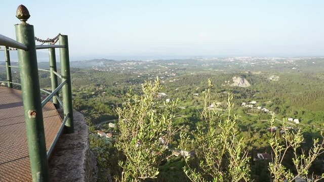 View from Kaiser's Throne Castle in the town of Pelekas on the Island of Corfu Greece