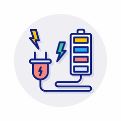 Battery icon in vector. Logotype