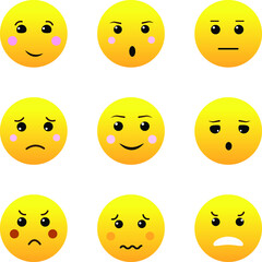 Vector collection of emoticons. Smilies icons. Funny emotional icons