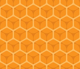 Vector bee honeycomb seamless pattern. Hexagon mesh